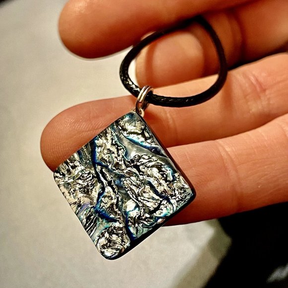 4 for $20 Sale- Sparkly Hand Crafted Dichroic Glass Pendant - Picture 4 of 7